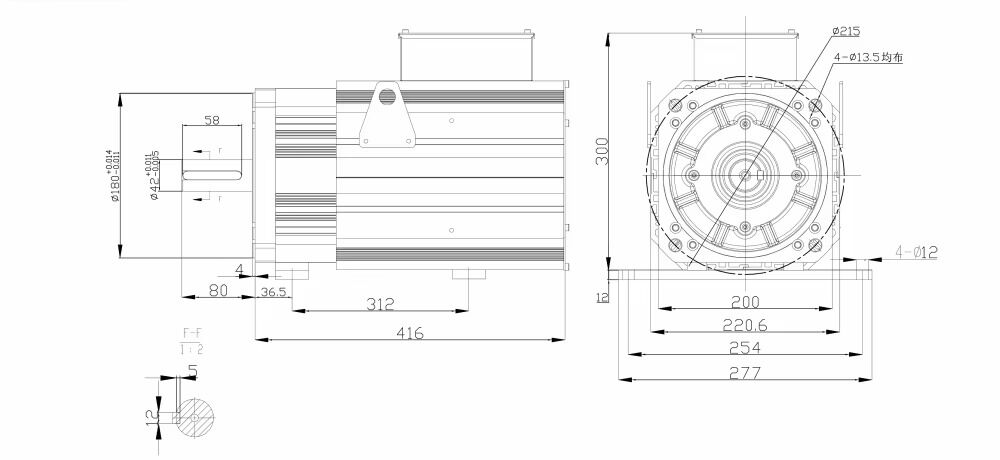 380V 11KW Lichuan Motor 2000RPM 54N.M 23bit 3 Phase AC Servo Motor Driver Kit 200M54020B+ M2034P