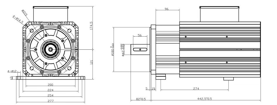 15KW 380V 1500RPM 96N.M 23bit 3 Phase AC Servo Motor Kit 200M96015B+M1534P