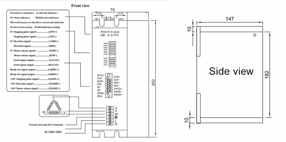 Lichuan Shenzhen Factory LC3722HTC AC220V 7A 3phase Nema42/Nema51 Stepper Motor Driver Stepper Motor Controller