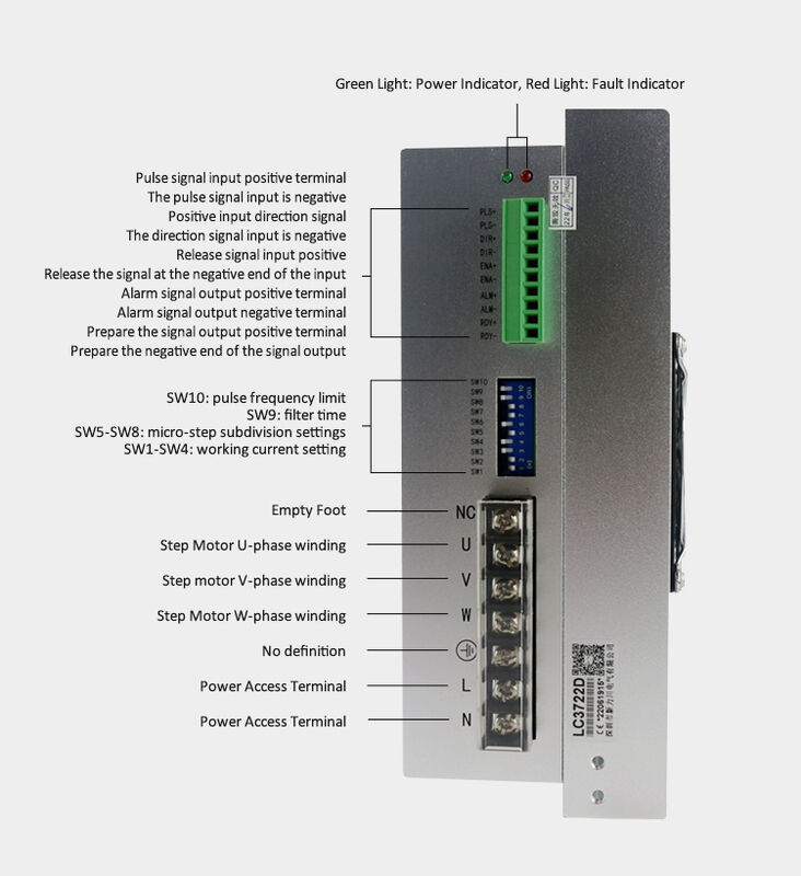 Lichuan Motor Stepper AC 220V Nema 51 LC31332+LC3722D Hybrid 50nm With Stepper Motor Driver