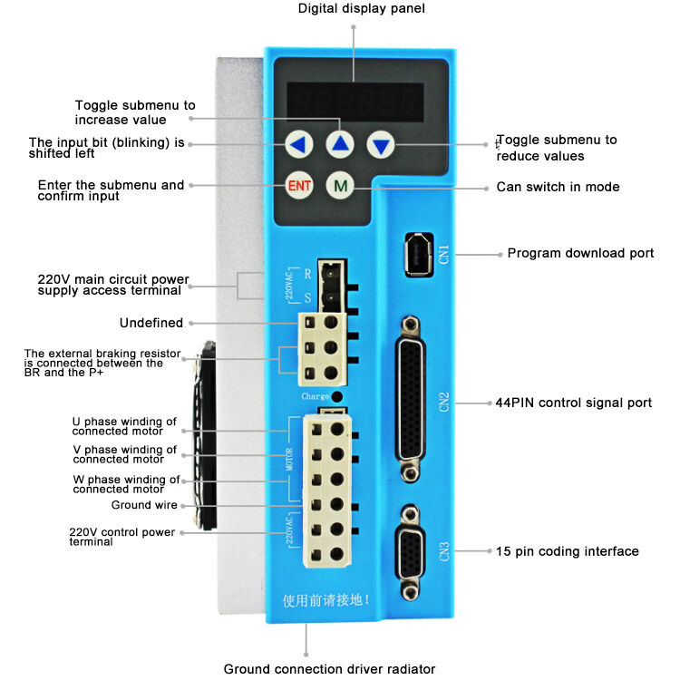 AC 220V Nema42 16Nm Closed Loop Stepper Motor Driver CNC LCDA2260E+LC110H3185 LCDA2260E