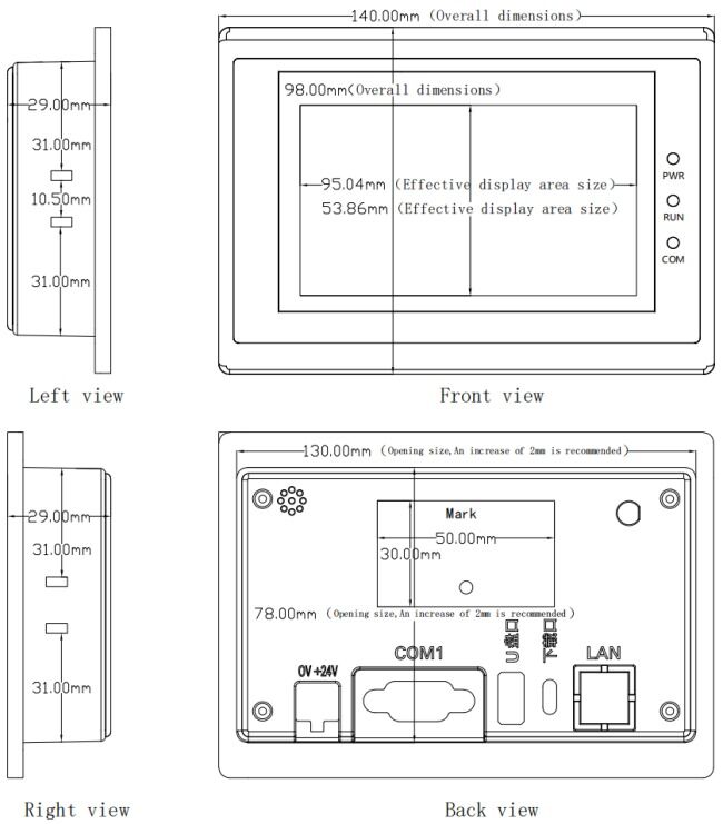 Lichuan Intelligent 4.3 Inch TFT LCD HMI Automation Display Panel Touch Screen LCX043-M1