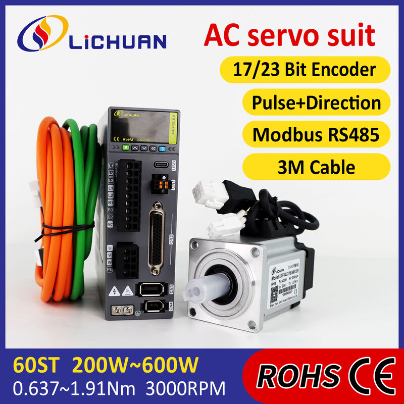 Bộ truyền động servo Lichuan 220V STO ABZ độ chính xác cao 400W 1.27N.M 220V 2.5A 3000RPM IP65
