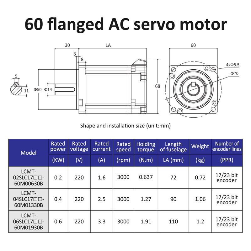 AC 리촨 서보 모터 고정밀 STO ABZ 600W 1.91N.M 220V 3.3A 3000RPM IP65