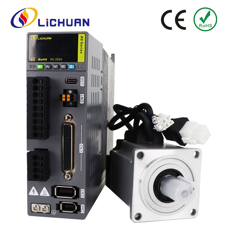 Lichuan AC Servo Motor Drivers Kit A8 High Accuracy STO ABZ 600W 1.91N.m 220V 3.3A 3000RPM IP65