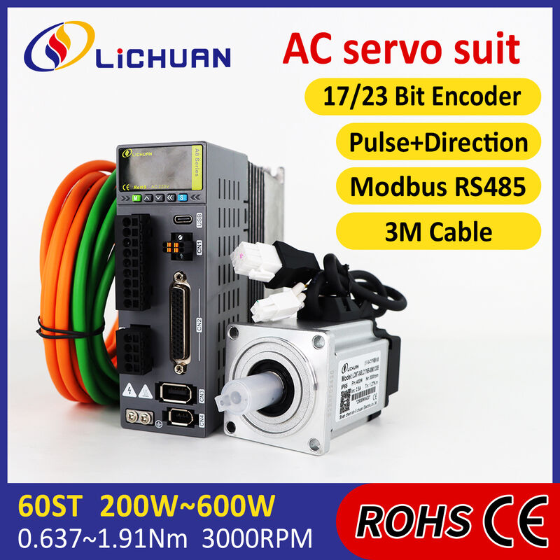AC 리촨 서보 모터 고정밀 STO ABZ 600W 1.91N.M 220V 3.3A 3000RPM IP65