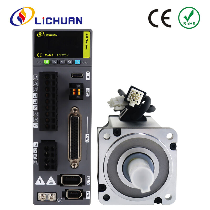 Lichuan AC Servo Motor Drivers Kit A8 High Accuracy STO ABZ 1001W 1KW 4.0N.m 220V 4.6A 2500/3000RPM IP65