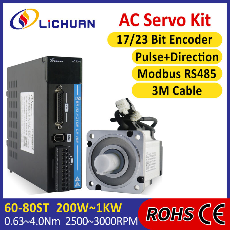 Lichuan 1000W 1.0KW AC Servo Motor Driver 4.0N.M 220V 4.6A 2500RPM IP65