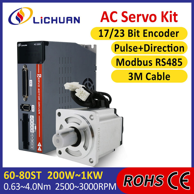 Penggerak Motor Servo AC Lichuan 600W 0.6KW 1.91N.M 220V 3.3A 3000RPM IP65