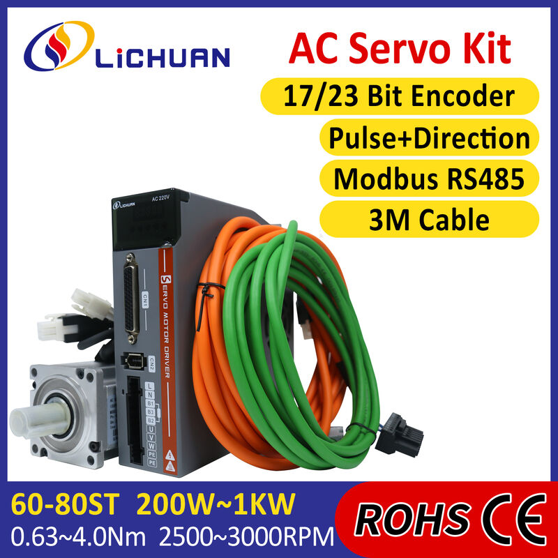 Lichuan AC Servo Motor Drivers Kit A5 LC20L 1000W 1.0KW 3.2N.m 220V 5.8A 3000RPM IP65