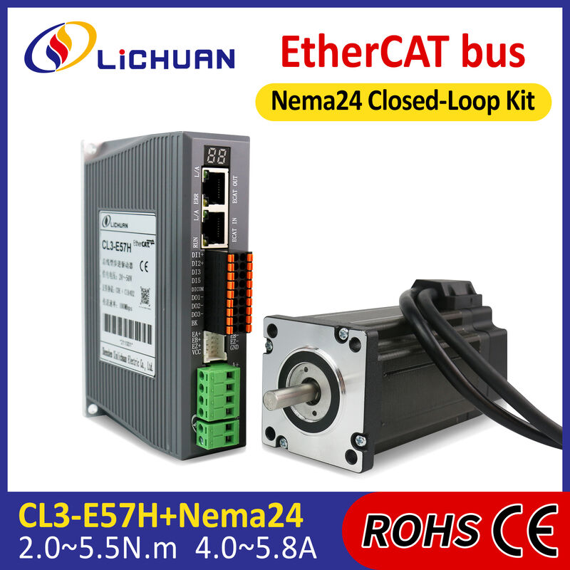 Lichuan DC Closed Loop Stepper Motor Drivers Kit 2.0N.m 2 Phase Nema24 DC24V～48V 4.0A 1000PPR