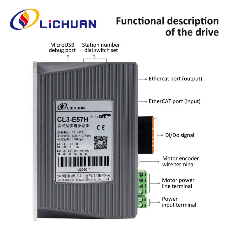 Lichuan DC Closed Loop Stepper Motor Drivers Kit 4.5N.m 2 Phase Nema24 DC24V～48V 5.0A 1000PPR