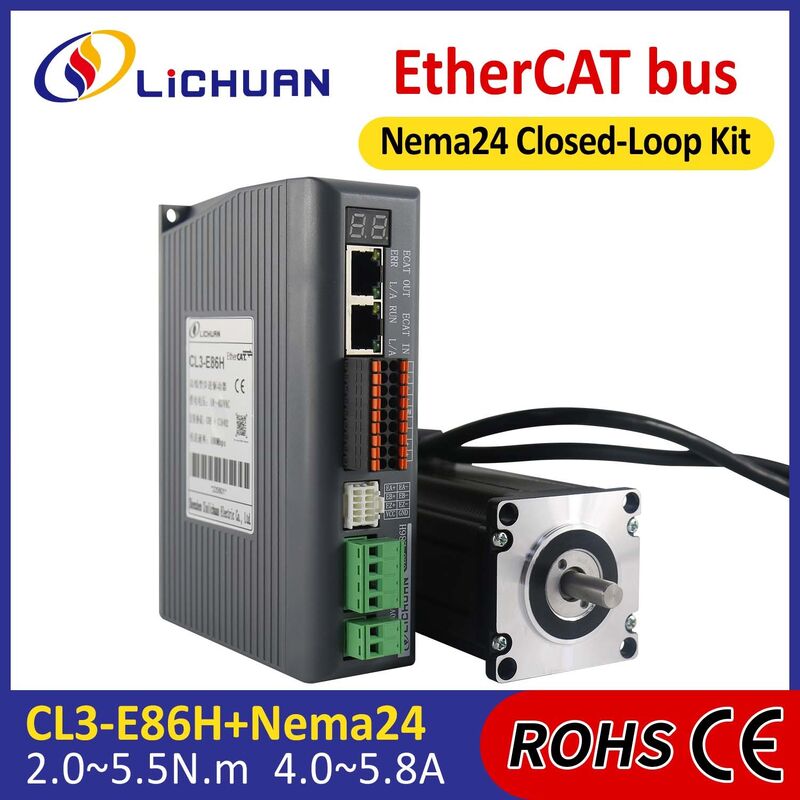 Lichuan DC/AC Closed Loop Stepper Motor Drivers Kit 2.3N.m 2 Phase Nema24 DC24V～110V/AC18V～80V 4.0A 1000PPR
