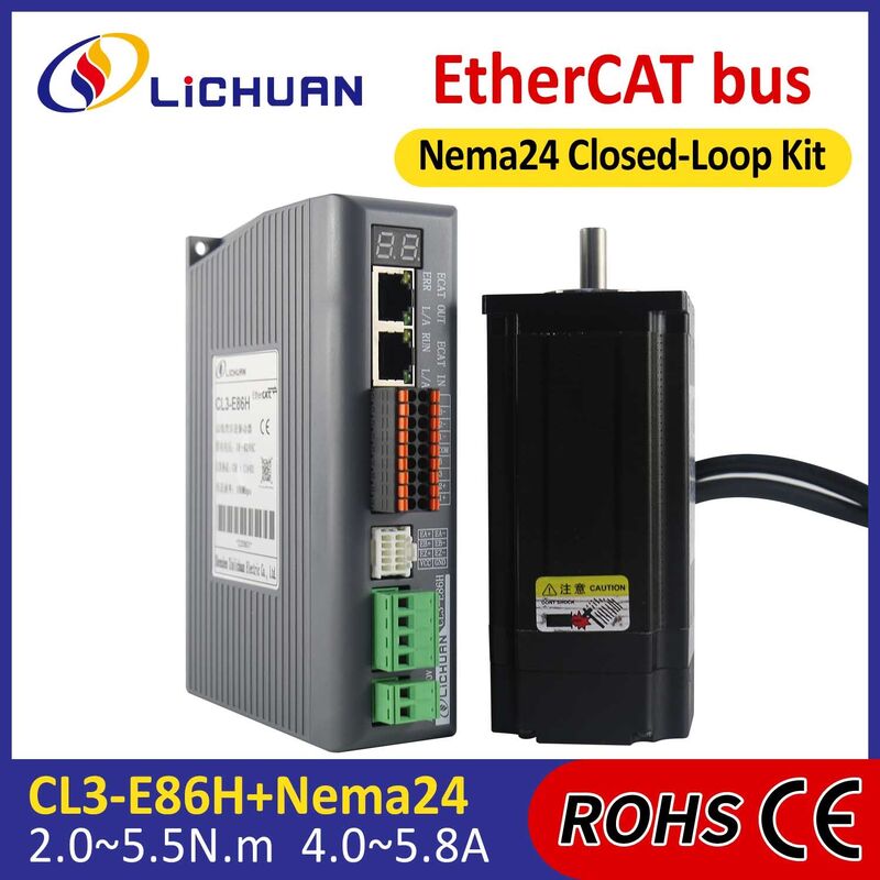 Lichuan DC/AC Closed Loop Stepper Motor Drivers Kit 4.5N.m 2 Phase Nema24 DC24V～110V/AC18V～80V 5.0A 1000PPR