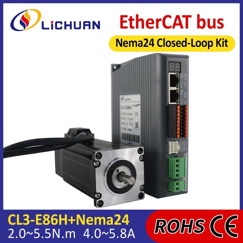 Lichuan DC/AC Closed Loop Stepper Motor Drivers Kit 4.8N.m 2 Phase Nema24 DC24V～110V/AC18V～80V 5.8A 1000PPR