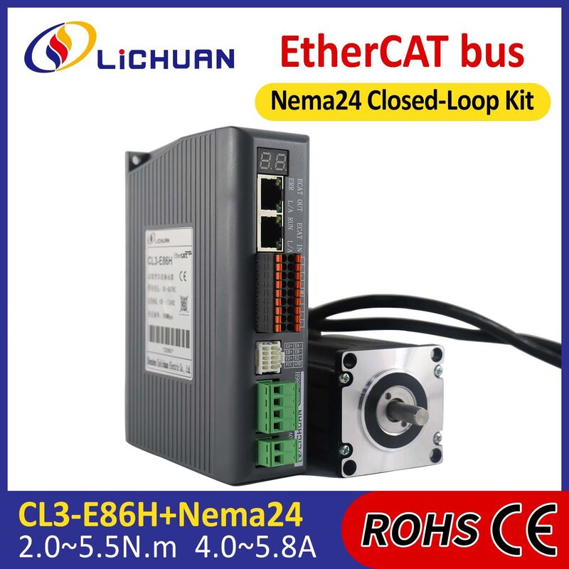 Lichuan DC/AC Closed Loop Stepper Motor Drivers Kit 5.5N.m 2 Phase Nema24 DC24V～110V/AC18V～80V 5.8A 1000PPR
