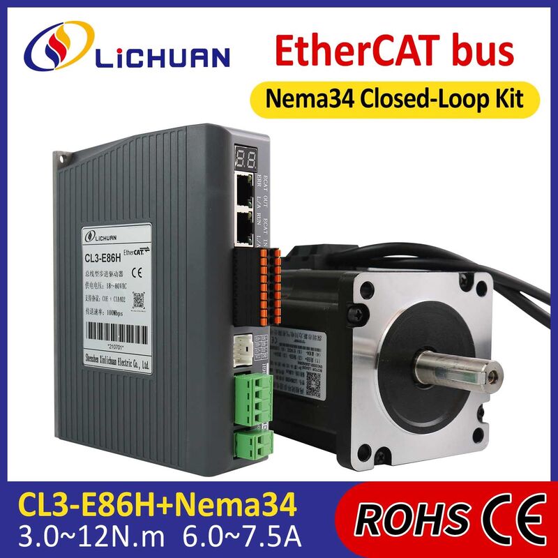 Lichuan DC/AC Closed Loop Stepper Motor Drivers Kit 3.5N.m 2 Phase Nema34 DC24V～110V/AC18V～80V 6.0A 1000PPR