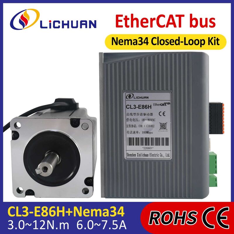 Lichuan DC/AC Closed Loop Stepper Motor Drivers Kit 4.5N.m 2 Phase Nema34 DC24V～110V/AC18V～80V 6.0A 1000PPR