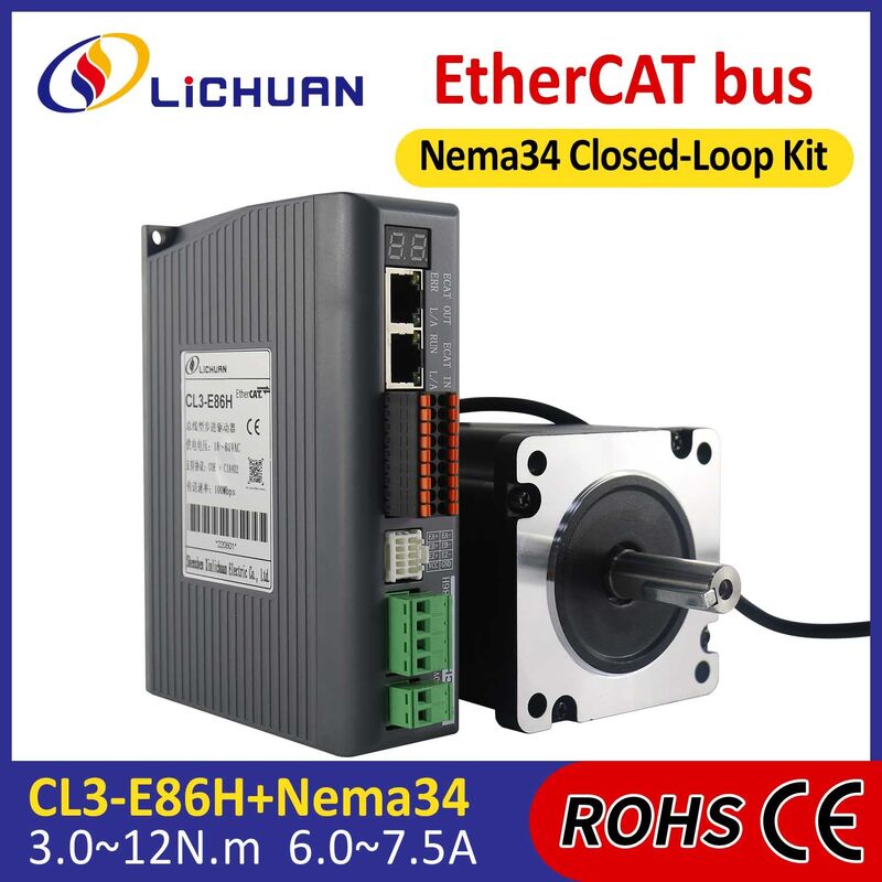 Lichuan DC/AC Closed Loop Stepper Motor Drivers Kit 6.5N.m 2 Phase Nema34 DC24V～110V/AC18V～80V 6.0A 1000PPR