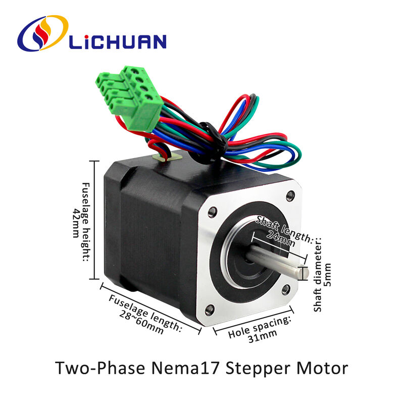 1.2A محرك متدرج Lichuan DC ذو الحلقة المفتوحة 0.6 نيوتن متر مرحلتين Nema17 DC24V-48V
