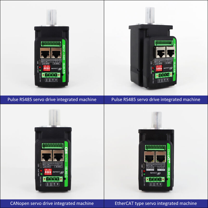 Lichuan Integrated Servo Motors Driver L-shaped 200W 0.637N.m DC24/48V 6.0/10/12/15A 3000RPM IP65
