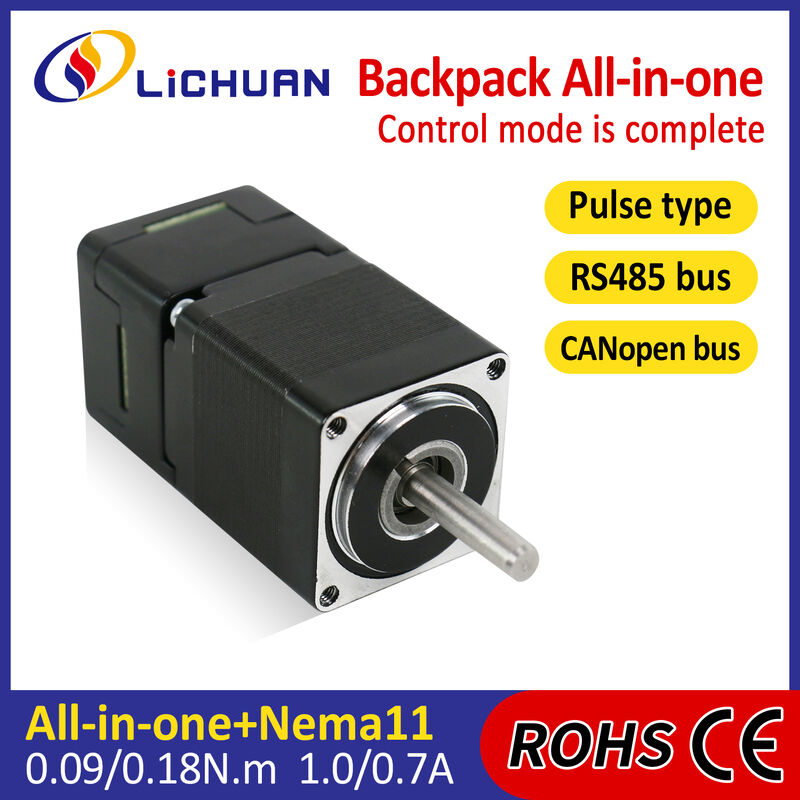 Lichuan Open Loop/Closed Loop Integrated Stepper Motors Driver Pulse/RS485 Control 0.09N.m 2Phase Nema11 DC20~30V 0.7/1.0A 1000PPR