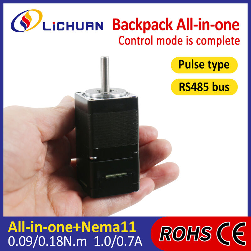 Lichuan Open Loop/Closed Loop Integrated Stepper Motors Driver Pulse/RS485 Control 0.18N.m 2Phase Nema11 DC20~30V 0.7/1.0A 1000PPR