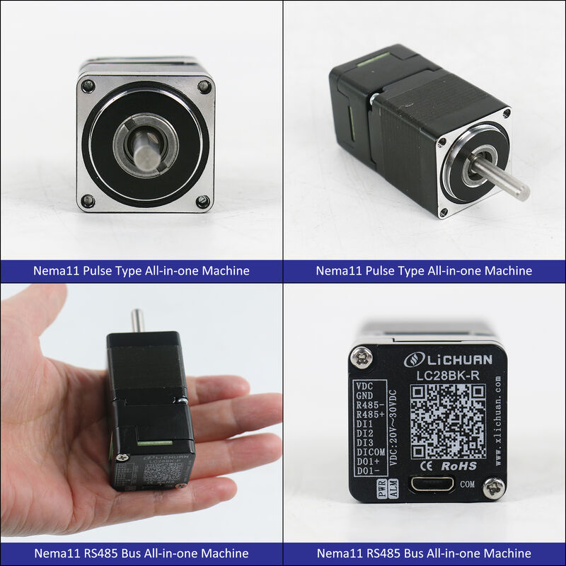 Lichuan Open Loop/Closed Loop Integrated Stepper Motors Driver Pulse/RS485 Control 0.18N.m 2Phase Nema11 DC20~30V 0.7/1.0A 1000PPR