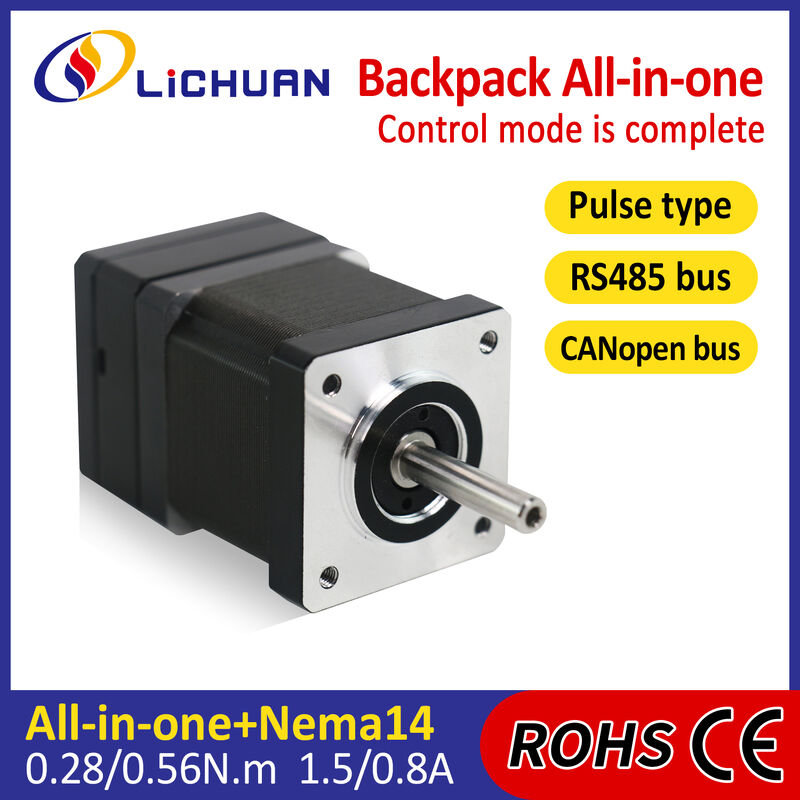 Lichuan Open Loop/Closed Loop Integrated Stepper Motors Driver Pulse/RS485 Control 0.28N.m 2Phase Nema14 DC20~30V 0.8/1.5A 1000PPR