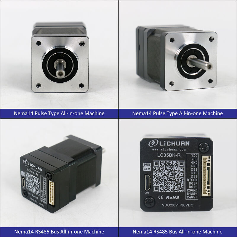 Lichuan Open Loop/Closed Loop Integrated Stepper Motors Driver Pulse/RS485 Control 0.28N.m 2Phase Nema14 DC20~30V 0.8/1.5A 1000PPR