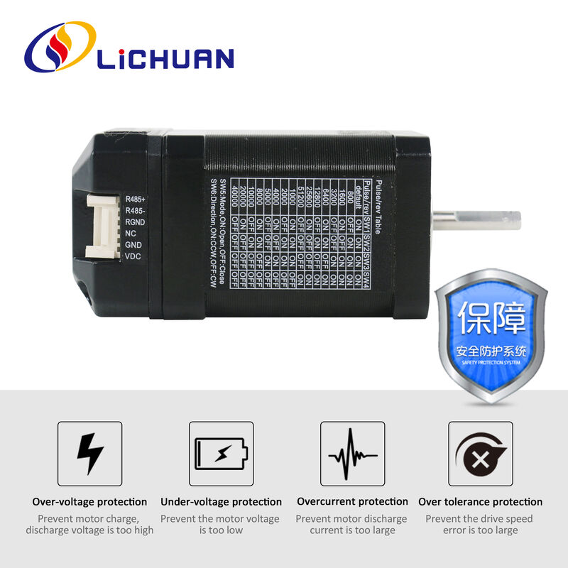 Lichuan Open Loop/Closed Loop Integrated Stepper Motors Driver Pulse/RS485 Control 0.48N.m 2Phase Nema17 DC20~30V 1.2A 1000PPR