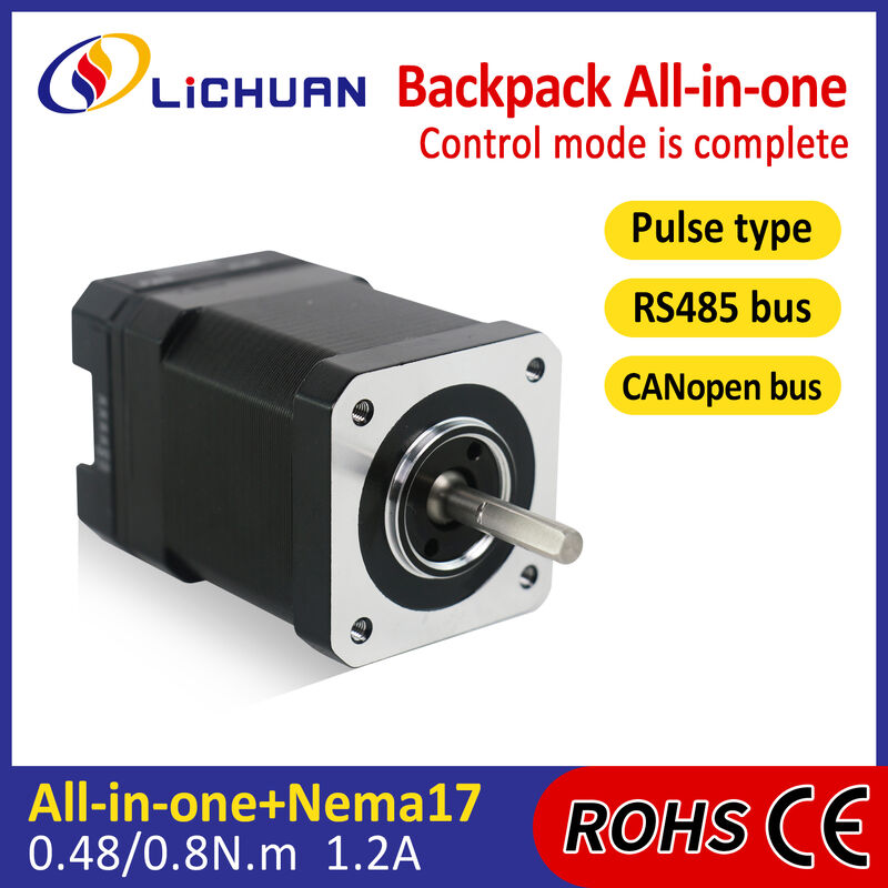 Lichuan Open Loop/Closed Loop Integrated Stepper Motors Driver Pulse/RS485 Control 0.48N.m 2Phase Nema17 DC20~30V 1.2A 1000PPR