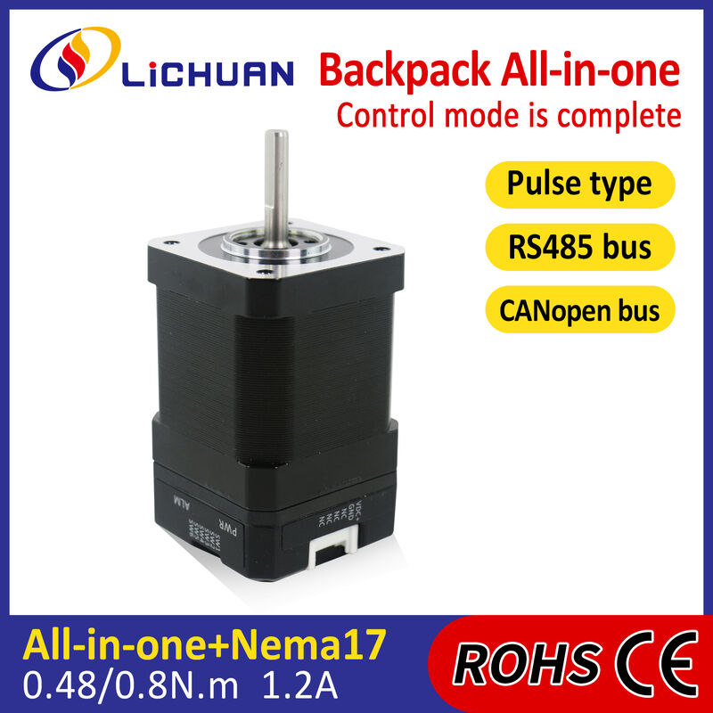 Lichuan Open Loop/Closed Loop Integrated Stepper Motors Driver Pulse/RS485 Control 0.8N.m 2Phase Nema17 DC20~30V 1.2A 1000PPR