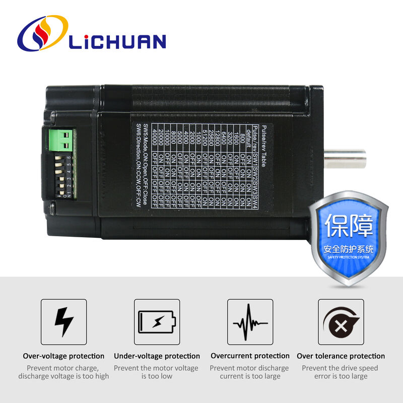 Lichuan Open Loop/Closed Loop Integrated Stepper Motors Driver Pulse/RS485 Control 3.0N.m 2Phase Nema24 DC24~50V 4.5/5.0/5.8A 1000PPR