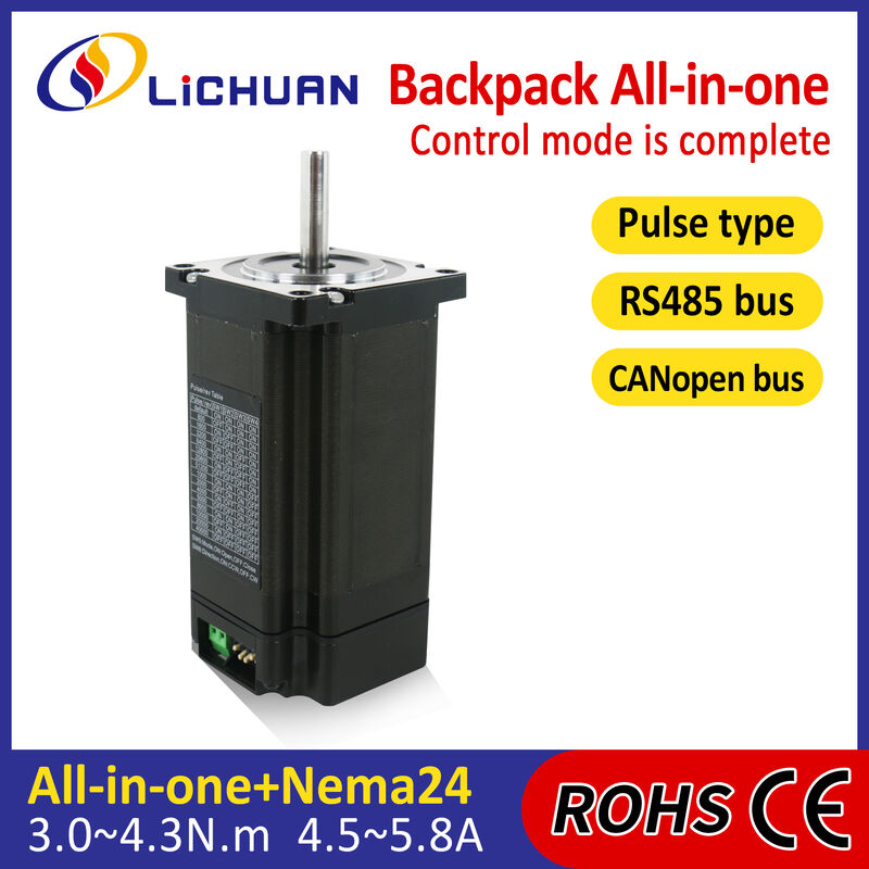 Lichuan Open Loop/Closed Loop Integrated Stepper Motors Driver Pulse/RS485 Control 4.3N.m 2Phase Nema24 DC24~50V 4.5/5.0/5.8A 1000PPR