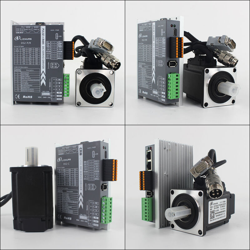 Lichuan DC Servo Motor Drivers Kit DS2-10P/R/C/E Low Voltage 0.637N.m 200W 24/48V 6/10/12/15A 3000RPM IP65