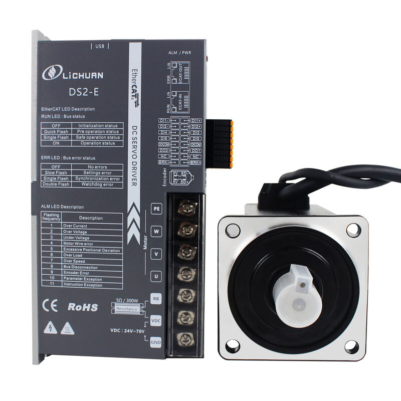 Lichuan DC Servo Motor Drivers Kit DS2-45P/R/C/E Low Voltage 3.2N.m 1KW/1000W 48V 25A 3000RPM IP65