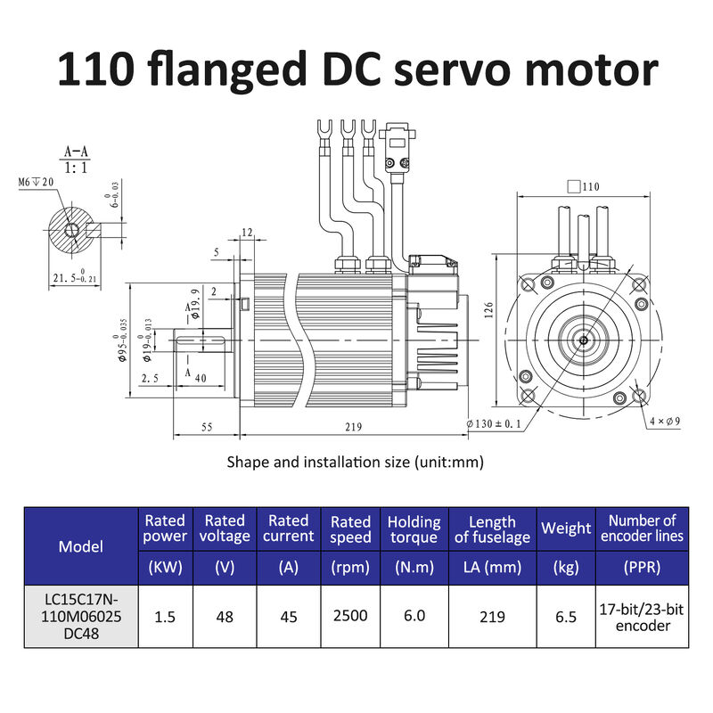 Lichuan DC Servo Motor Drivers Kit DS2-45P/R/C/E Low Voltage 6N.m 1.5KW/1500W 48V 45A 2500RPM IP65