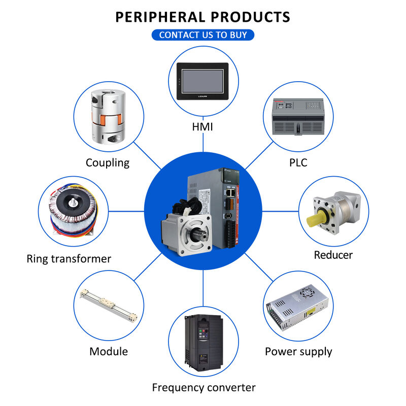 Lichuan AC Servo Motor Drivers Kit LC10E Series EtherCAT 0.32N.m 100W 0.1KW AC220V 1.1A/1.6A/2.5A/3.3A 3000RPM IP65
