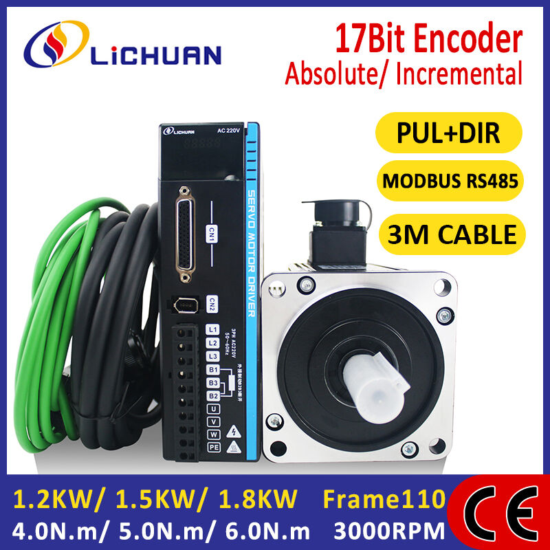 Lichuan AC Servo Motor Drivers Kit A5 Series 5.0N.m 1.5KW 1500W 220V 5A/6A 3000RPM IP65