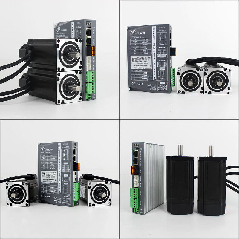 Lichuan 2-Axis DC Closed Loop Stepper Motor Drivers Controller Kit 2.0N.m 2Phase Nema24 DC24V~50V 4.0/4.5/5.0/5.8A 1000PPR