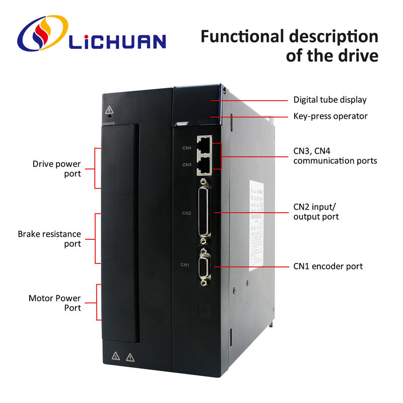 Lichuan AC Servo Motor Drivers Kit HIGH POWER 21.5N.m 4.5KW 4500W AC220/380V 7.5/10.3/12.5/17.5A 1500/2000RPM IP65