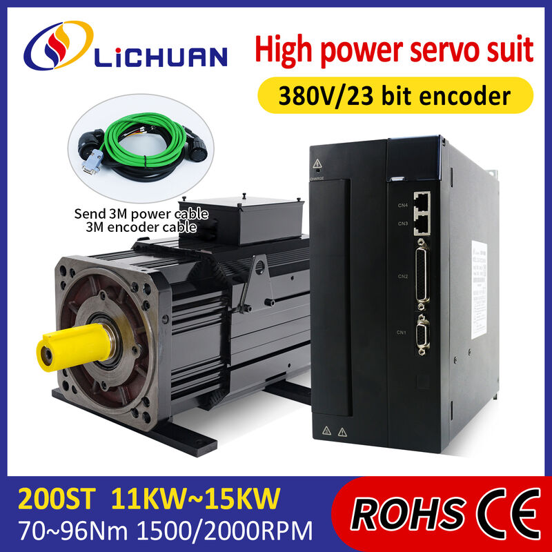 Lichuan AC Servo Motor Drivers Kit HIGH POWER 96N.m 15KW 15000W AC380V 24.6A 1500/2000RPM IP65