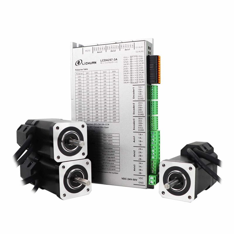 Lichuan DC Closed Loop Stepper Motor Drivers Kit 0.45N.m 2 Phase Nema17 DC24V～50V 2.5A 1000PPR