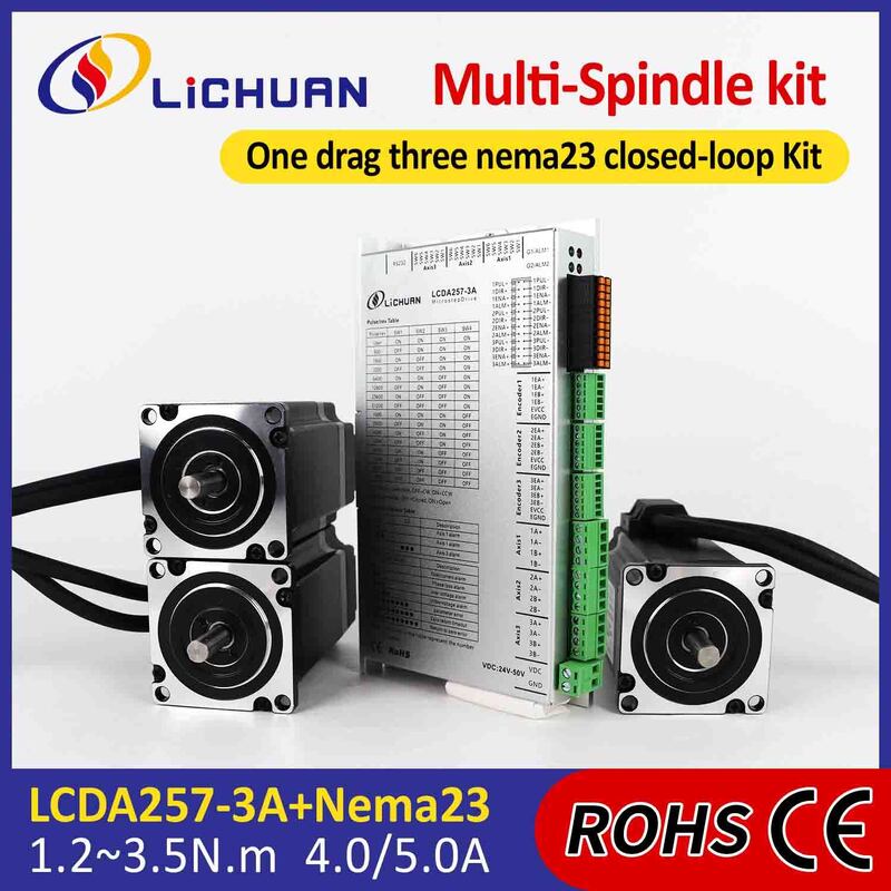 Lichuan DC Closed Loop Stepper Motor Drivers Kit 2.0N.m 2 Phase Nema23 DC24V～50V 4.0/5.0A 1000PPR