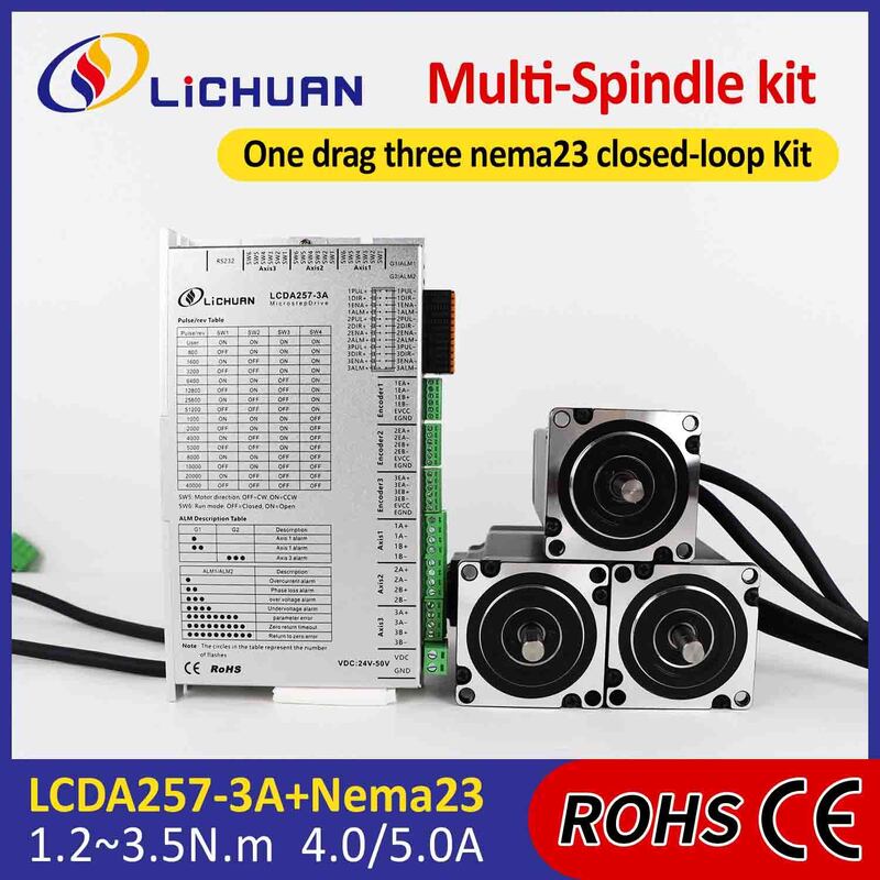 Lichuan DC Closed Loop Stepper Motor Drivers Kit 3.0N.m 2 Phase Nema23 DC24V～50V 4.0/5.0A 1000PPR