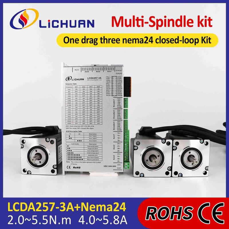 Lichuan DC Closed Loop Stepper Motor Drivers Kit 2.0N.m 2 Phase Nema24 DC24V～50V 4.0/5.0/5.8A 1000PPR