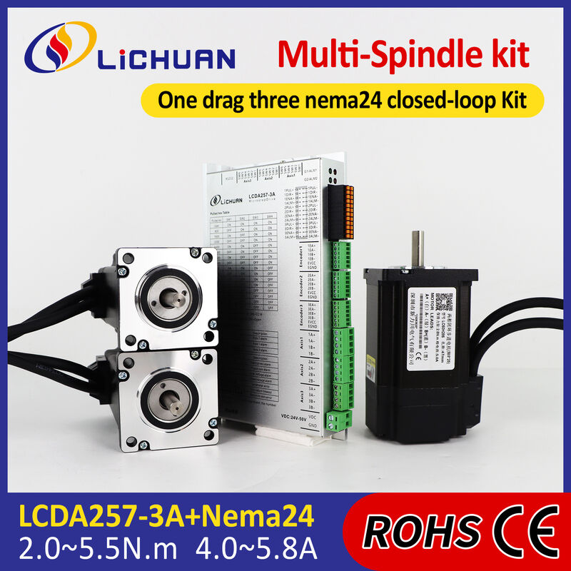 Lichuan DC Closed Loop Stepper Motor Drivers Kit 3.0N.m 2 Phase Nema24 DC24V～50V 4.0/5.0/5.8A 1000PPR
