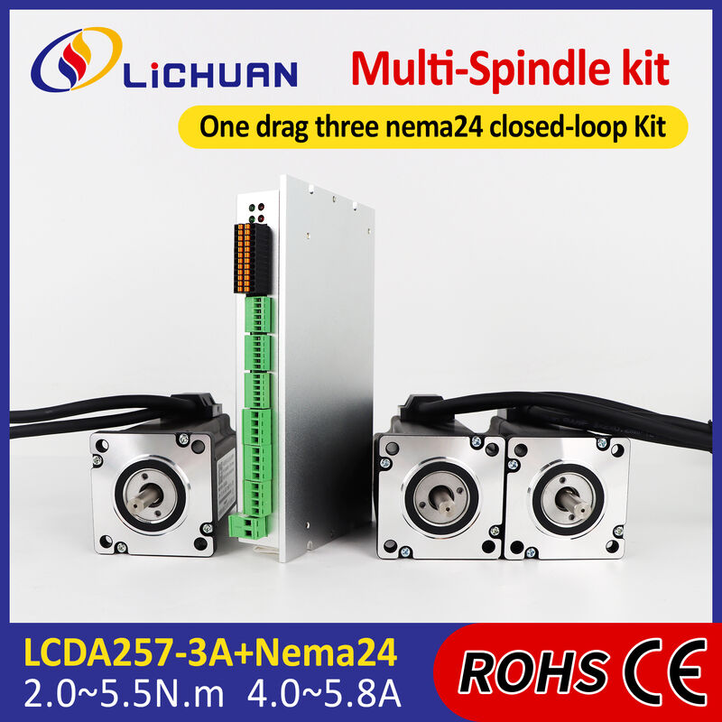 Lichuan DC Closed Loop Stepper Motor Drivers Kit 3.5N.m 2 Phase Nema24 DC24V～50V 4.0/5.0/5.8A 1000PPR