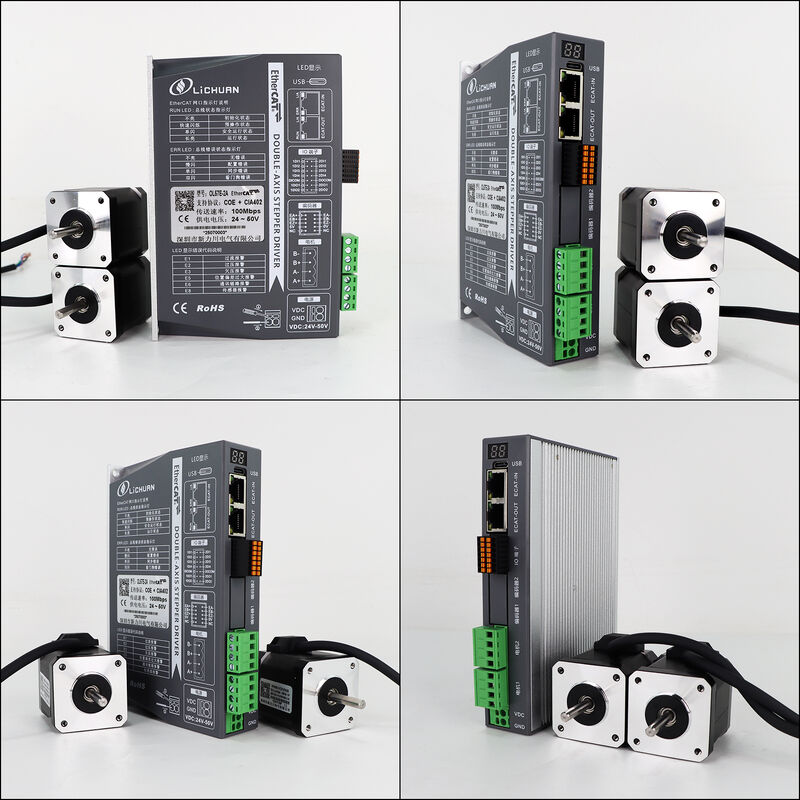 Lichuan DC Open Loop Stepper Motor Drivers Kit EtherCAT 0.45N.m 2 Phase Nema17 DC24V～50V 2.0A